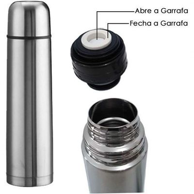 Garrafa Térmica Inox 500ml Para água Café Chá Com Click Top