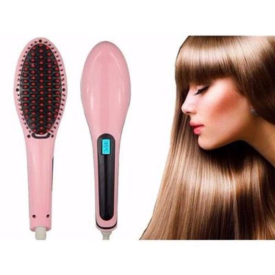 Escova Alisadora Fast Hair Straightener Rosa - Bivolt Bivolt