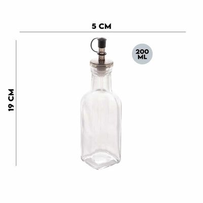 Kit 3 Garrafas Para Azeite De Vidro Com Tampa Lyor 200ml