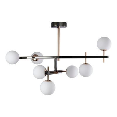 Lustre Pendente Nordecor Romai Ori 2195 Preto ônix-dourado G9 Bivolt