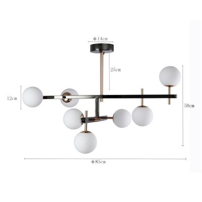 Lustre Pendente Nordecor Romai Ori 2195 Preto ônix-dourado G9 Bivolt