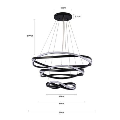 Lustre Pendente Nordecor Euni Odi 2879 Preto Led Bivolt