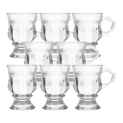 Jogo 8 Caneca De Café 117ml Hanover Vidro Cristalino Transparente Xícara Em Casa Tem