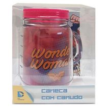 Caneca De Plástico Com Canudo Mulher Maravilha Tasco Inport