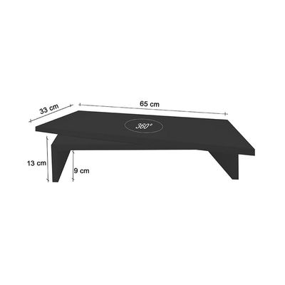 Suporte De Mesa Base Giratório Com Nicho 360° Para Monitor Tv Preto