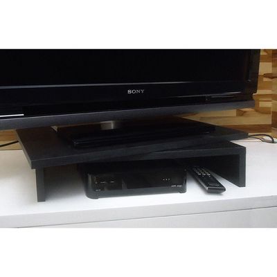 Suporte De Mesa Base Giratório Com Nicho 360° Para Monitor Tv Preto