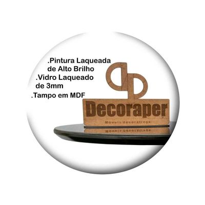 Mesa Jantar Pés Palitos Tampo Redondo Vidro Laqueado 90cm Preto