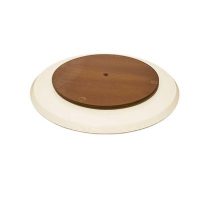 Prato Giratorio Com Vidro Laqueado 50cm Branco