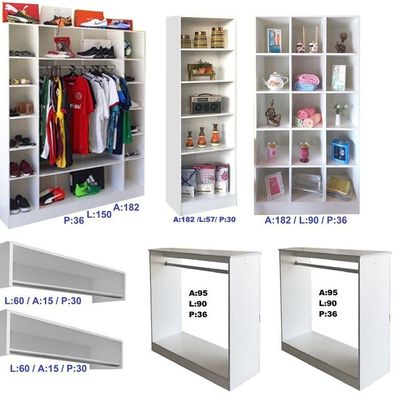 Closet Modulado com Armários Araras e Balcão Arara