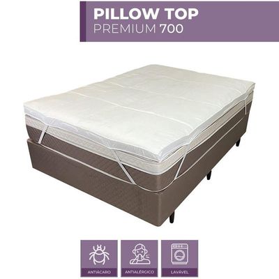Pillow Top Solteiro Dupla Face 200 Fios 6cm 88x188cm Branco