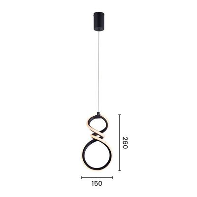 Lustre Pendente Sindora Dcd03255 Preto Led Bivolt