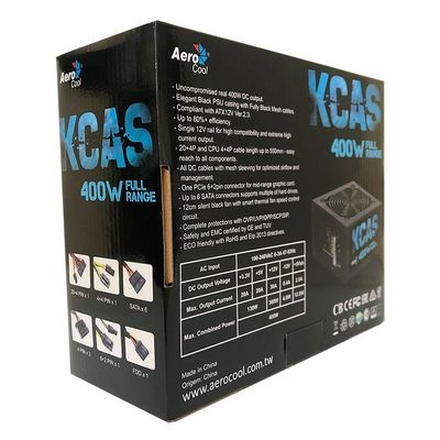 Fonte Gamer Aerocool Kcas 400w 80 Plus White Full Range Pfc Ativo