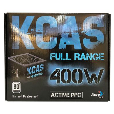 Fonte Gamer Aerocool Kcas 400w 80 Plus White Full Range Pfc Ativo