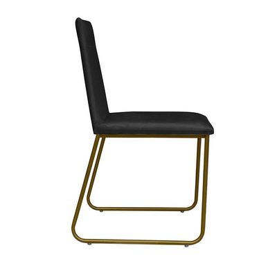 Kit 10 Cadeiras De Jantar Cozinha Industrial Lexa Veludo Élpis Móveis Preto Dourada