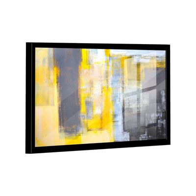 Quadro Pintura Traços Amarelos -- Br Artes