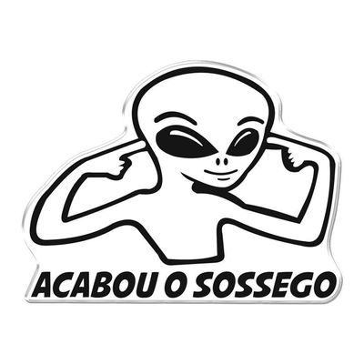 Adesivo Decorativo Em Relevo Fácil Aplicação Acabou O Sossego Cor Branco