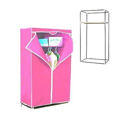 Guarda Roupa Cabideiro Multifuncional Dobravel Praia Rosa