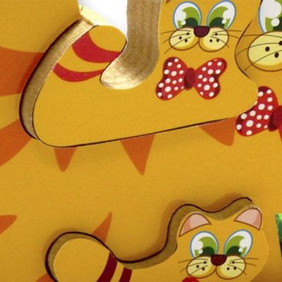 Quebra Cabeça Zoo Filhotes Madeira - Gato - 73611 - Maninho Artesanatos