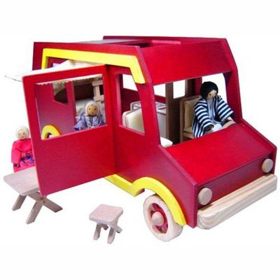 Trailer Com Acessórios - Madeira - Vermelho - Bohney