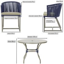 Mesa e 6 Cadeiras De Jantar Noronha Fendi E7 Trama Original Azul