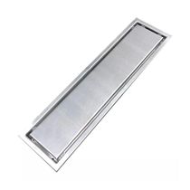Ralo Invisivel Chapa Linear 30cm Inox Escovado Anti Odor Canto Banheiro
