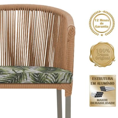 2 Cadeiras De Jantar Noronha Fendi Corda Náutica E5 Trama Terra Cota