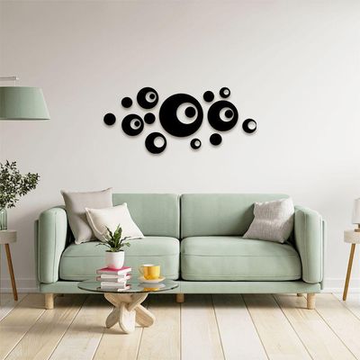 Arte Círculos 80cmx35cm - Cria Arte Laser Cinza Claro
