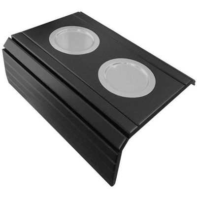 Kit 02 Esteira Decorativa Laqueada Sofá Copo Alumínio Preta