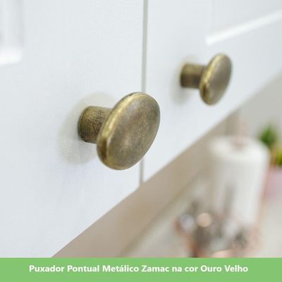 Armário Aéreo 80 Cm 02 Portas Com Vidro Amy Branco Hp Casa 812 Branco Hp