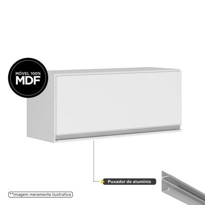 Conjunto De Armários Aéreo Cozinha Planejada Lux 120cm E 80cm 100% Mdf Branco Tx Fosco - Desk Design