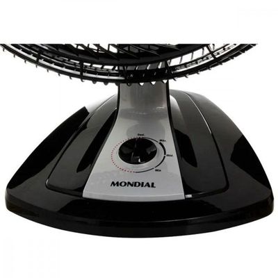 Ventilador De Mesa 40cm Mondial Turbo 8 Pás 3 Velocidades Preto Com Prata 127V