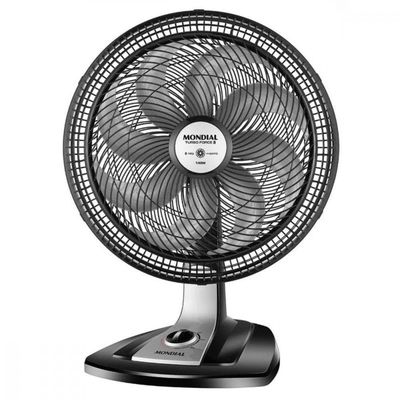 Ventilador De Mesa 40cm Mondial Turbo 8 Pás 3 Velocidades Preto Com Prata 127V