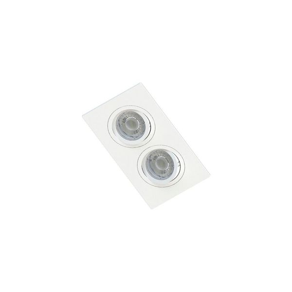 Spot De Embutir Plano Save Energy Para 2 Lâmpadas Mr16 Gu10 Bivolt Branco