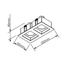 Spot De Embutir Newline Flat Para 2 Lâmpadas Ar70 Gu10 Bivolt Preto