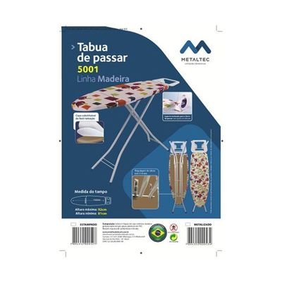 Tábua De Passar Metaltec 5001 Estampada Branco