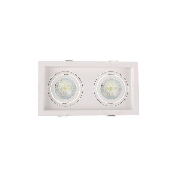 Spot De Embutir Recuado Nordecor Flea Duo Para 2 Lâmpadas Mr16 Gu10 Bivolt Branco 6331