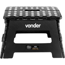 Banqueta plástica dobrável preta altura 220 mm VONDER