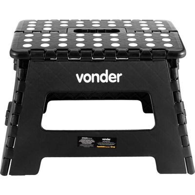 Banqueta plástica dobrável preta altura 220 mm VONDER