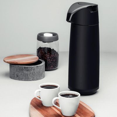 Garrafa Térmica de Café Tramontina Exata 1,8L Água Chá em Plástico Preto com Ampola de Vidro