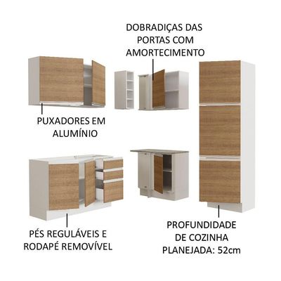 Cozinha Completa 329001 Com Armário E Balcão Branco/Rustic