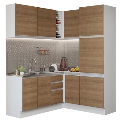 Cozinha Completa 329001 Com Armário E Balcão Branco/Rustic