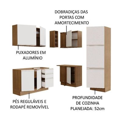 Cozinha Completa 329001 Com Armário E Balcão Rustic/Branco