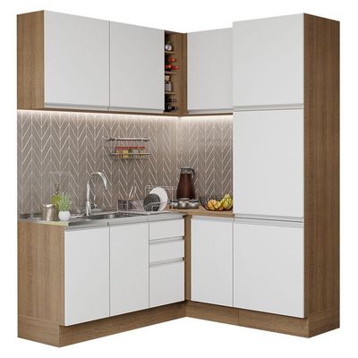 Cozinha Completa 329001 Com Armário E Balcão Rustic/Branco