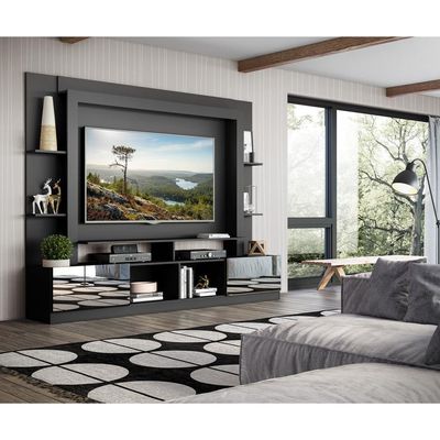 Estante Com Espelho Para Tv Até 65´´ Oslo Fg3390 Preta