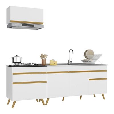 Cozinha Compacta Mp2074 Com Armário E Balcão Branca