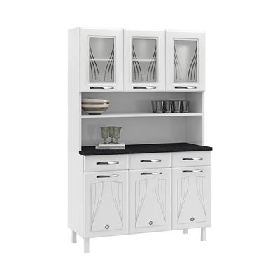 Armário De Cozinha De Aço Kit Triplo 120cm Branco