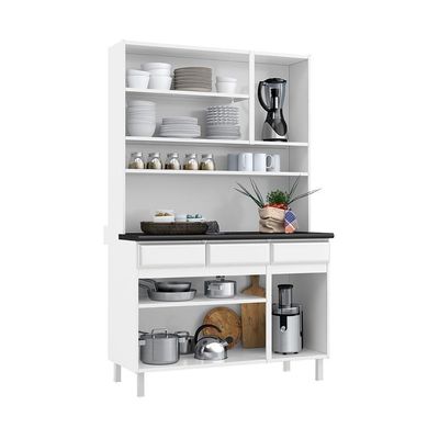 Armário De Cozinha De Aço Kit Triplo 120cm Branco