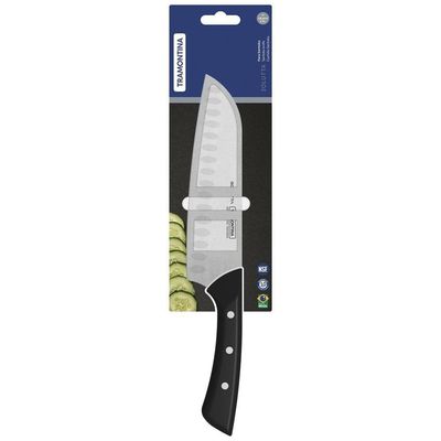 Faca Santoku Tramontina Solutta Com Lâmina Em Aço Inox E Cabo Em Policarbonato 7 Preto Tramontina