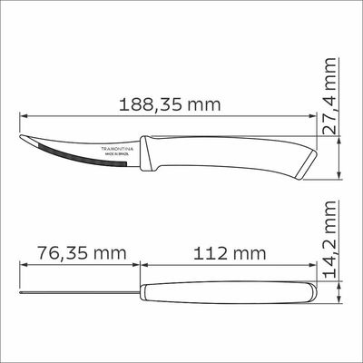Faca Para Tomate Tramontina Felice Lâmina Aço Inox Cabo Polipropileno Preto 3 Tramontina