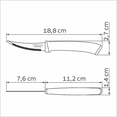 Faca Para Tomate Tramontina Felice Lâmina Aço Inox Cabo Polipropileno Preto 3 Tramontina